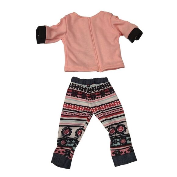 18" Doll Pajamas Parisian Eiffel Tower Soft Knit Top Bottom - Picture 7 of 9